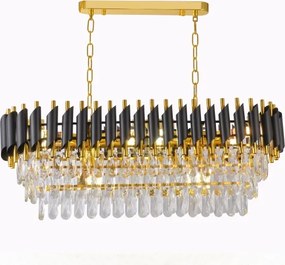 Brilagi - Luster na reťazi ECLIPSE 10xE14/10W/230V 78x28 cm čierna/zlatá