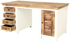 furniture-nabytek.cz - Rustikálny písací stôl z mangového dreva 160x80x76