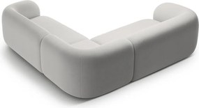 Svetlosivá zamatová rohová pohovka Kate – Micadoni