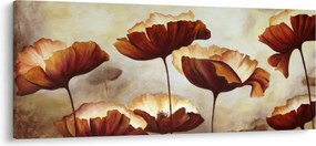 Obraz červených kvetov (120x50 cm)