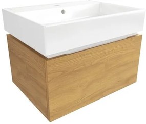 Kúpeľňová skrinka s umývadlom SAT Feel 60x30x46 cm medový dub mat SATFEEL60DMU2, 1 ks