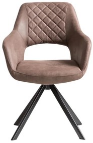 furniture-nabytek.cz - Sada 2 otočných kresiel Corton, hnedá látka a kov