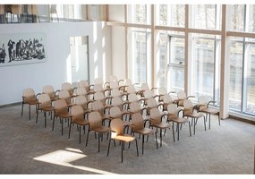 Hnedé/koňakovohnedé jedálenské stoličky v súprave s podrúčkami/stohovateľné 2 ks v dekore orecha Book – Gazzda