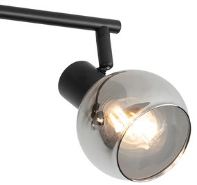 Inteligentné stropné svietidlo čierne s dymovým sklom vrátane 4 Wifi P45 - Vidro