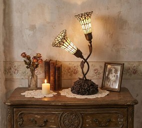 Tiffany stolná lampa Carillon - 34 * 25 * 58 cm E14 / max 2 * 25W