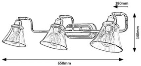 Rabalux 3209 - Kúpeľňové bodové svietidlo ANTOINE 3xE14/40W/230V IP44