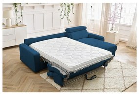 Tmavomodrá menčestrová rozkladacia rohová pohovka (variabilná) Monaco – Bobochic Paris