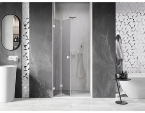 Mexen, Mexen Lunar-F skladacie ľavé sprchové dvere 70 cm, transparentné, biele - 836-070-000-20-00-L