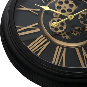 Dekoračné retro nástenné hodiny s pohyblivými prevodmi
