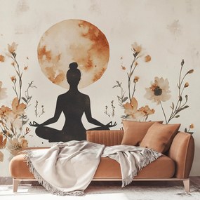 Fototapeta - Oranžová jóga (147x102 cm)