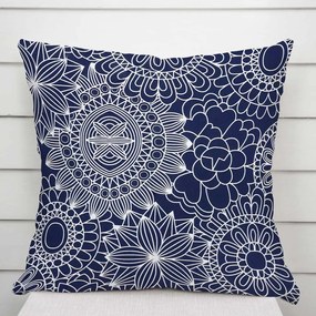 Biante Bavlnená obliečka na vankúš Sandra SA-273 Biele mandaly na tmavo modrom 40 x 60 cm