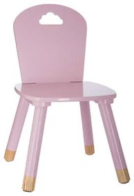 Detská stolička ružová, drevo borovica + mdf, 32x32x50 cm