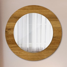 Okrúhle ozdobné zrkadlo Rustikálny dub fi 50 cm
