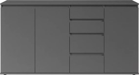 Široká komoda so šuplíkmi Brest, 160 cm, antracitová