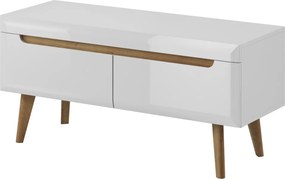 Televízna skrinka Nordi, 107 cm, dub riviera/biely lesk