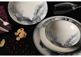 24-dielna jedálenská sada, biela/čierna, porcelán