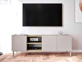 TV stolík / skrinka Rutori RO03, Farby: kašmír / kašmír + dub cremona