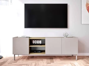 TV stolík / skrinka Rutori RO03, Farby: kašmír / kašmír + dub cremona