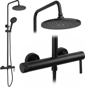 Rea RIVO, sprchová súprava s pákovou batériou, čierna matná, REA-P6623