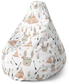 Sablio Sedací vak Pear Zajace pri stane - 70 x 95 x 15 cm