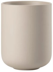 Béžový kameninový téglik na zubné kefky Sensu – Zone