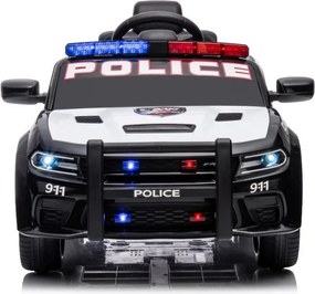 LEAN CARS Elektrické autíčko Dodge Charger policajné, bielo-čierne
