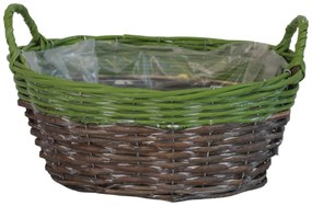 Hnedozelený košík 32cm
