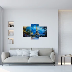Obraz - Olejomaľba Eiffelovej veže (90x60 cm)