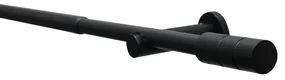 Gardinia Súprava záclonová roztiahnuteľná KRETA 19/16 mm, 190 - 340 cm, čierná matná, 190 - 340 cm