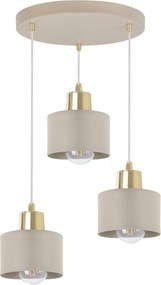 Závesné svietidlo Panta, 3x béžové kovové tienidlo, g, o