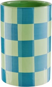 CHECKER Váza 20 cm - zelená/modrá