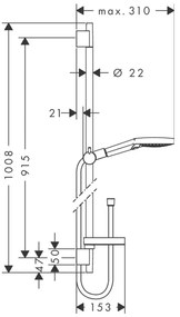 Hansgrohe Raindance Select S, sprchová sada 120 3jet PowderRain so sprchovou tyčou 90 cm, chrómová, HAN-27667000