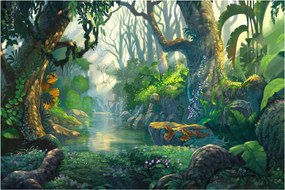Obraz - Ilustrácia tropického lesa (90x60 cm)