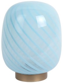 Svetlomodrá stolová lampa so skleneným tienidlom (výška 20 cm) Summer Globe – Leitmotiv