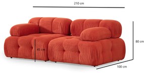 Dvojmiestna luxusná pohovka Doblo orange