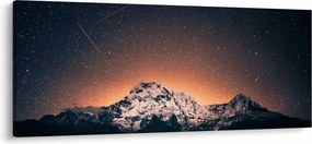 Obraz nočnej oblohy s horou (120x50 cm)