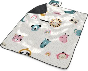 Sablio Plážová deka Hroch, zebra a slnko: 200x140 cm