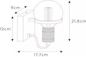 Lucide 30271/01/30 - Nástenná lampa OTTELIEN 1xE27/60W/230V čierna
