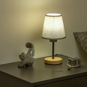 Brilagi - Stolná lampa NUBILA WOOD 1xE27/25W/230V dub/čierna