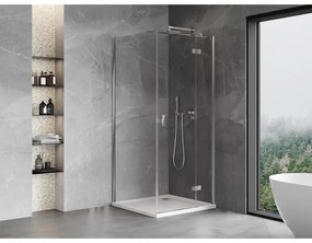 Mexen Mist H T, sprchový kút s výklopnými dverami pravý 110 x 110 cm, číre sklo, chrómová, 8A5T-110-110-01-00-P