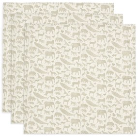 Plienky 3 ks 70x70 cm Animals Olive Green