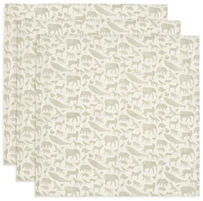 Plienky 3 ks 70x70 cm Animals Olive Green