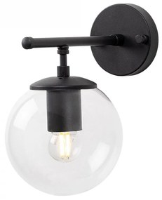 Nástenná lampa Roe čierna/číra