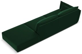 Tmavozelená zamatová pohovka ľavý roh 264 cm Vanda – Mazzini Sofas