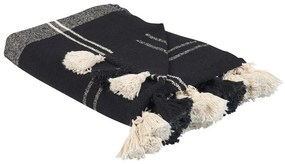 Bavlnená deka 130 x 170 cm čierna KULAC Beliani