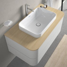 DURAVIT Happy D.2 Plus obdĺžniková umývadlová misa bez otvoru, bez prepadu, 600 x 400 mm, biela, 2359600000