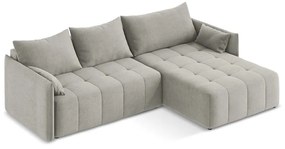 Svetlosivá rozkladacia/s úložným priestorom rohová pohovka (pravý roh/s leňoškou) Moku – Makamii