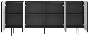 Komoda Malmi 200 cm - čierny mat / čierna