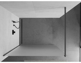 Mexen Kioto, sprchová zástena Walk-In 110 x 200 cm, 8mm sklo námraza, grafitový profil, 800-110-101-66-30