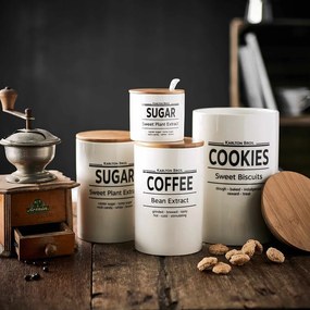 KARLTON BROS. Dóza na cukor s porcelánovou lyžičkou 280 ml